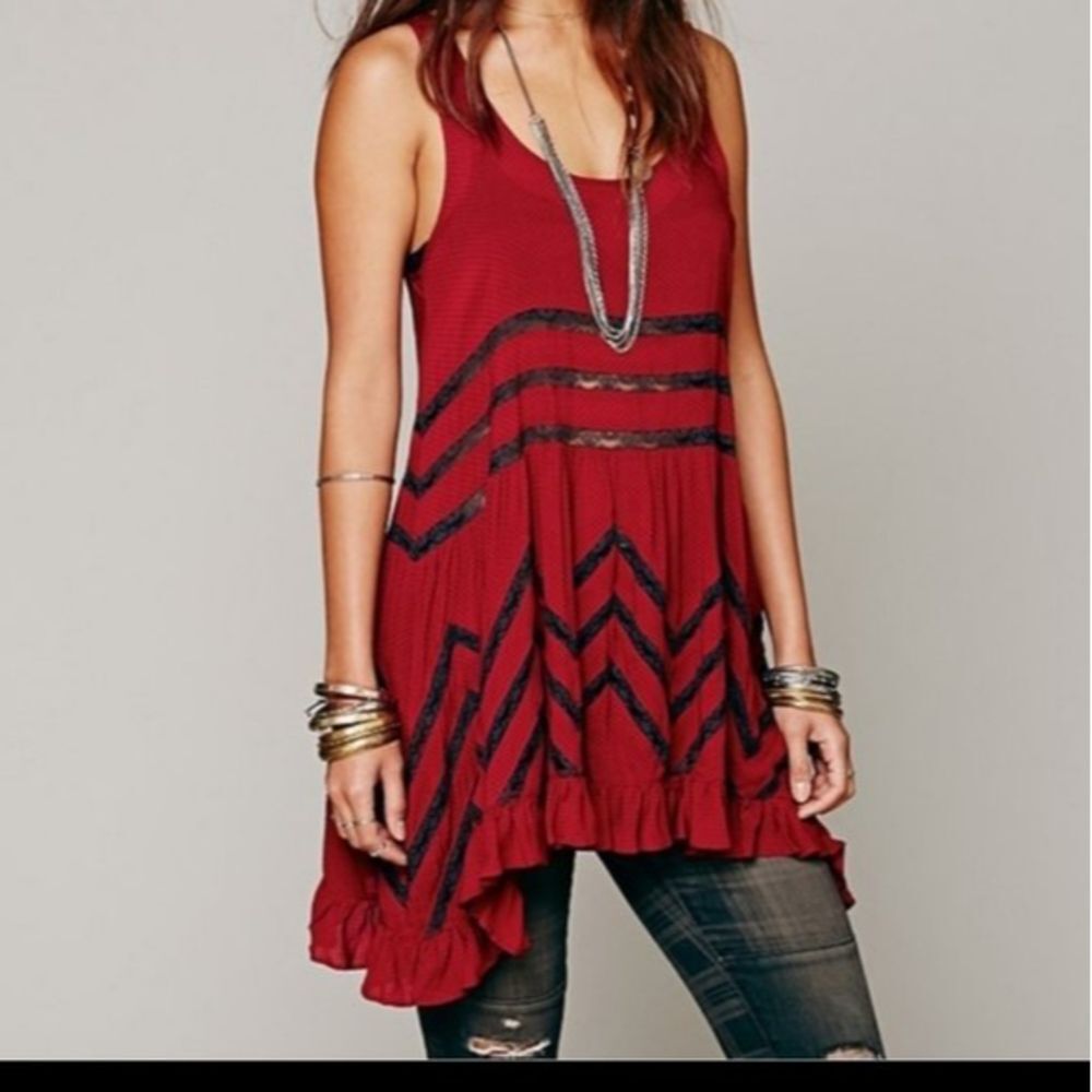 Free People intimately wine / black slip dress xs